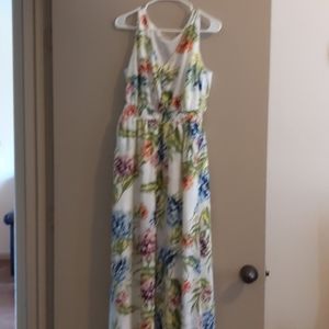 Full length front split flower dress